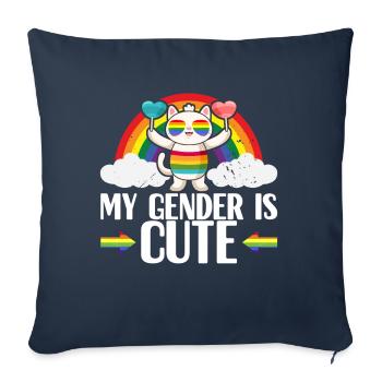 Fierté gaie LGBTQ - Housse de coussin décorative 45 x 45 cm - bleu marine - Devant