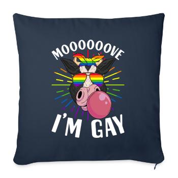Fierté gaie LGBTQ - Housse de coussin décorative 45 x 45 cm - bleu marine - Devant