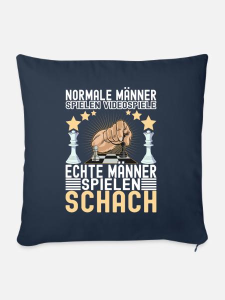 Schach Schachspieler - Sofakissenbezug 45 x 45 cm - Navy
