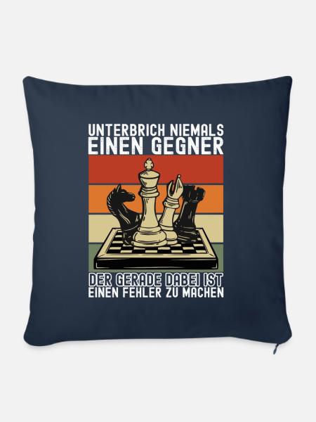 Schach Schachspieler - Sofakissenbezug 45 x 45 cm - Navy