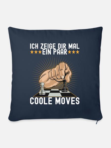 Schach Schachspieler - Sofakissenbezug 45 x 45 cm - Navy