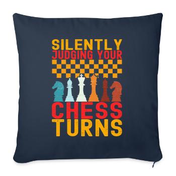 Chess Chess Players - Sofa pillowcase 17,3'' x 17,3'' (45 x 45 cm) - navy - Front