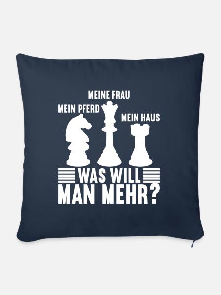 Schach Schachspieler - Sofakissenbezug 45 x 45 cm - Navy