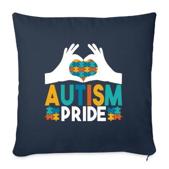 Autisme autistique Autiste - Housse de coussin décorative 45 x 45 cm - bleu marine - Devant
