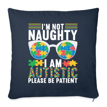 Autisme autistique Autiste - Housse de coussin décorative 45 x 45 cm - bleu marine - Devant