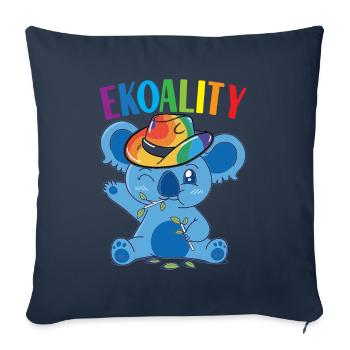 Fierté gaie LGBTQ - Housse de coussin décorative 45 x 45 cm - bleu marine - Devant