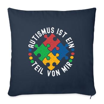 Autisme autistique Autiste - Housse de coussin décorative 45 x 45 cm - bleu marine - Devant