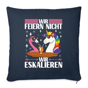 Saufen Party Alkohol Wein - Sofakissenbezug 45 x 45 cm - Navy - Vorne