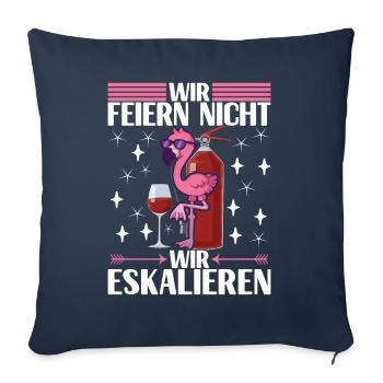 Saufen Party Alkohol Wein - Sofakissenbezug 45 x 45 cm - Navy - Vorne