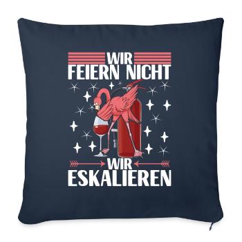 Saufen Party Alkohol Wein - Sofakissenbezug 45 x 45 cm - Navy - Vorne