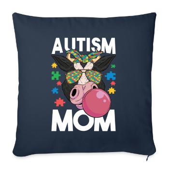 Autisme autistique Mère autiste - Housse de coussin décorative 45 x 45 cm - bleu marine - Devant