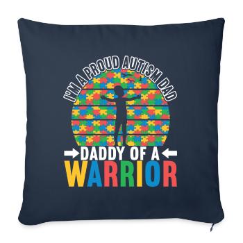 Autisme autistique Autiste - Housse de coussin décorative 45 x 45 cm - bleu marine - Devant