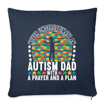 Autisme autistique Père Autiste - Housse de coussin décorative 45 x 45 cm - bleu marine - Devant