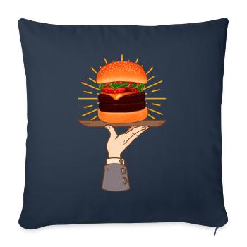 Hamburgers de restauration rapide - Housse de coussin décorative 45 x 45 cm - bleu marine - Devant
