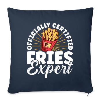 Fast Food Fries Fitten - Sofa pillowcase 17,3'' x 17,3'' (45 x 45 cm) - navy - Front