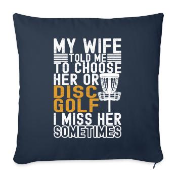 Disc Golf Disc Golfer - Sofakissenbezug 45 x 45 cm - Navy - Vorne