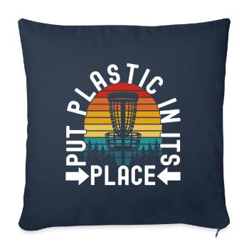 Disc Golf Disc Golfer - Sofakissenbezug 45 x 45 cm - Navy - Vorne