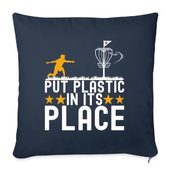 Disc Golf Disc Golfer - Sofakissenbezug 45 x 45 cm - Navy - Vorne