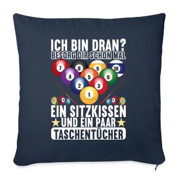 Pool Billard Billardspieler Pooltisch - Sofakissenbezug 45 x 45 cm - Navy - Vorne