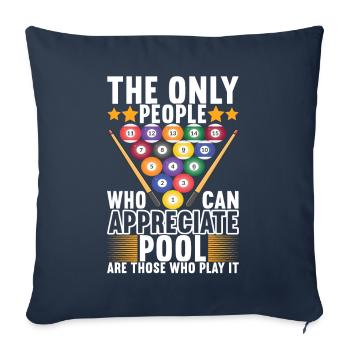 Billard Billard Billard Table de billard - Housse de coussin décorative 45 x 45 cm - bleu marine - Devant