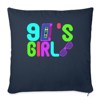 Fête des années 90 années 90 - Housse de coussin décorative 45 x 45 cm - bleu marine - Devant