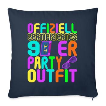 Fête des années 90 années 90 - Housse de coussin décorative 45 x 45 cm - bleu marine - Devant