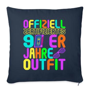 Fête des années 90 années 90 - Housse de coussin décorative 45 x 45 cm - bleu marine - Devant