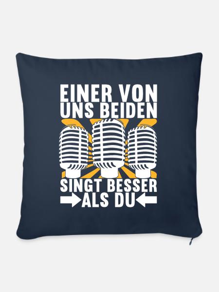Karaoke Karaokeabend - Sofakissenbezug 45 x 45 cm - Navy