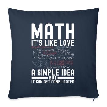 Professeur de mathématiques Mathématiques - Housse de coussin décorative 45 x 45 cm - bleu marine - Devant