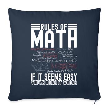 Professeur de mathématiques Mathématiques - Housse de coussin décorative 45 x 45 cm - bleu marine - Devant