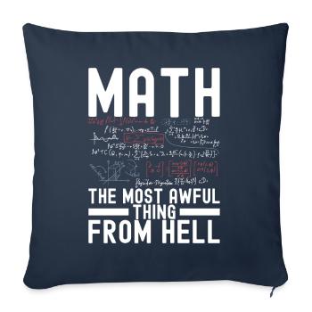 Professeur de mathématiques Mathématiques - Housse de coussin décorative 45 x 45 cm - bleu marine - Devant