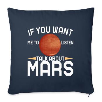 Planète Mars - Housse de coussin décorative 45 x 45 cm - bleu marine - Devant