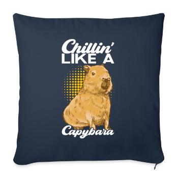 Capybara Wasserschwein - Housse de coussin décorative 45 x 45 cm - bleu marine - Devant