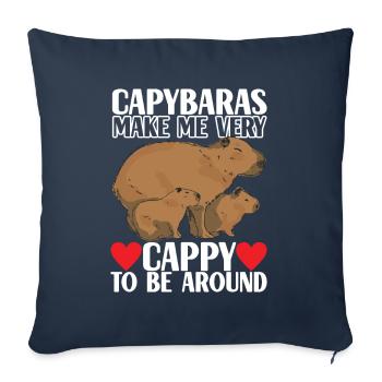 Capybara Wasserschwein - Housse de coussin décorative 45 x 45 cm - bleu marine - Devant