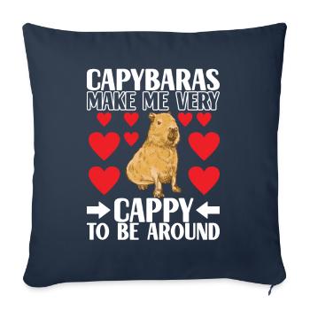 Capybara Wasserschwein - Housse de coussin décorative 45 x 45 cm - bleu marine - Devant