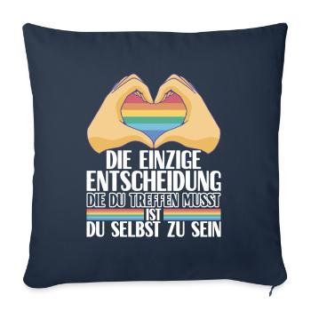 LGBTQ Gay Pride Schwul - Sofakissenbezug 45 x 45 cm - Navy - Vorne