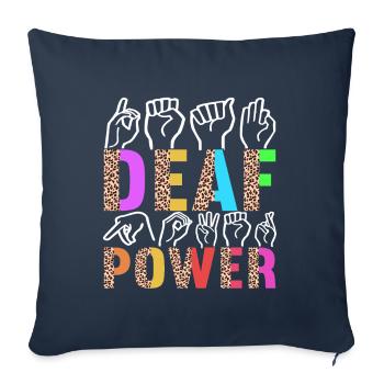 Sourds sourds-muets sourds sourds - Housse de coussin décorative 45 x 45 cm - bleu marine - Devant