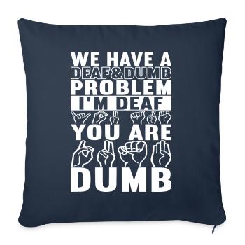 Sourds sourds-muets sourds sourds - Housse de coussin décorative 45 x 45 cm - bleu marine - Devant