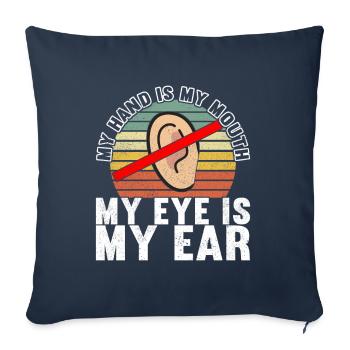 Sourds sourds-muets sourds sourds - Housse de coussin décorative 45 x 45 cm - bleu marine - Devant