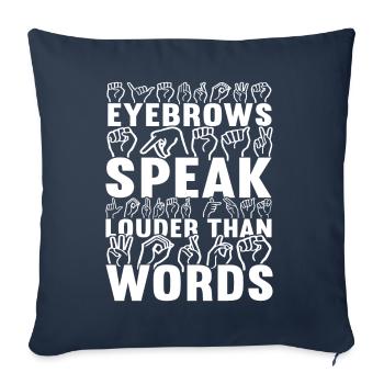 Sourds sourds-muets sourds sourds - Housse de coussin décorative 45 x 45 cm - bleu marine - Devant