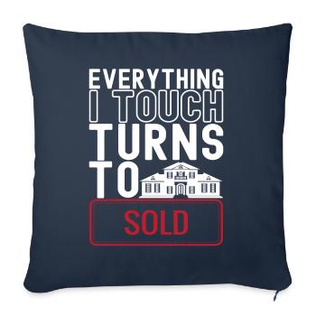 Marqueur immobilier Markler Immobilien - Housse de coussin décorative 45 x 45 cm - bleu marine - Devant
