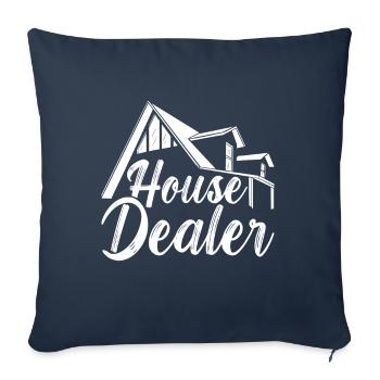Marqueur immobilier Markler Immobilien - Housse de coussin décorative 45 x 45 cm - bleu marine - Devant