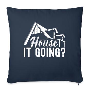 Marqueur immobilier Markler Immobilien - Housse de coussin décorative 45 x 45 cm - bleu marine - Devant
