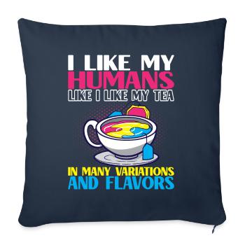 LQBTQ pansexuel - Housse de coussin décorative 45 x 45 cm - bleu marine - Devant