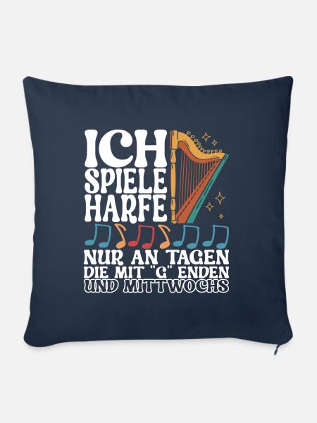 Harfe Harfenspieler - Sofakissenbezug 45 x 45 cm - Navy