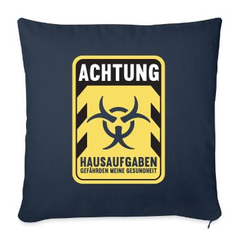 Hausaufgaben Schüler - Sofakissenbezug 45 x 45 cm - Navy - Vorne