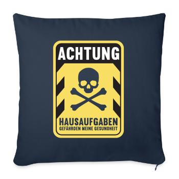 Hausaufgaben Schüler - Sofakissenbezug 45 x 45 cm - Navy - Vorne