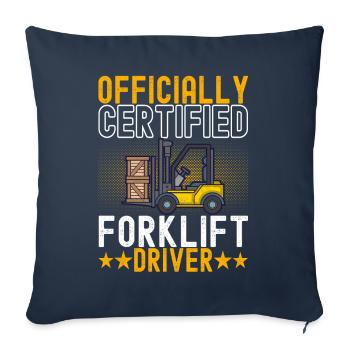 Chariot élévateur Conducteur de chariot élévateur - Housse de coussin décorative 45 x 45 cm - bleu marine - Devant