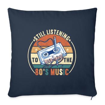 Fête des années 90, 90 années 90 - Housse de coussin décorative 45 x 45 cm - bleu marine - Devant