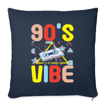 Fête des années 90, 90 années 90 - Housse de coussin décorative 45 x 45 cm - bleu marine - Devant